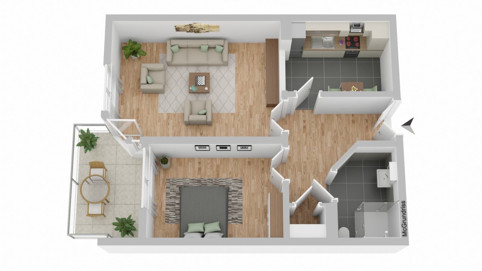 Barrierefreie, seniorengerechte und renovierte Wohnung mit Balkon und EBK in einer Servicewohnanlage