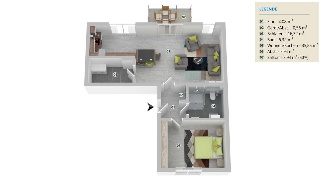 Grundriss Wohnung 16 Grundriss Wohnung 16