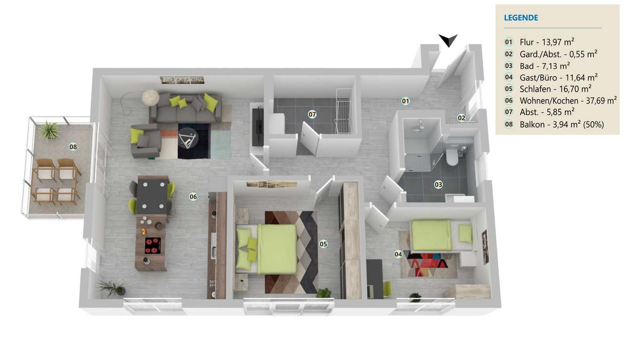 Grundriss Wohnung 13 Grundriss Wohnung 13