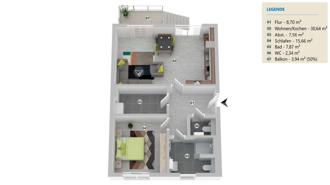 Grundriss Wohnung 8 Grundriss Wohnung 8